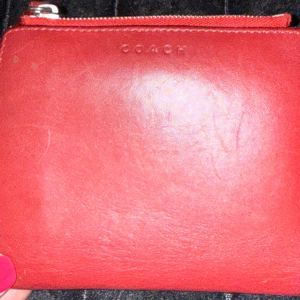 Coach Vibrant Red Leather Wallet